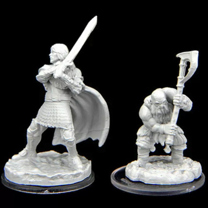 Critical Role Unpainted Minis: Westruun Militia Swordsman & Kraghammer Axeman