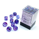 Chessex – Nebula Nocturnal/Blue Luminary D6 Set of 36 (12mm)