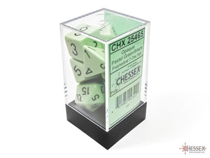 Chessex – Opaque Polyhedral Pastel Green/black 7-Die Set