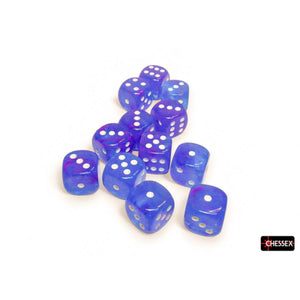 Chessex -  16mm D6 (12 Dice) Nebula Aura/White Luminary