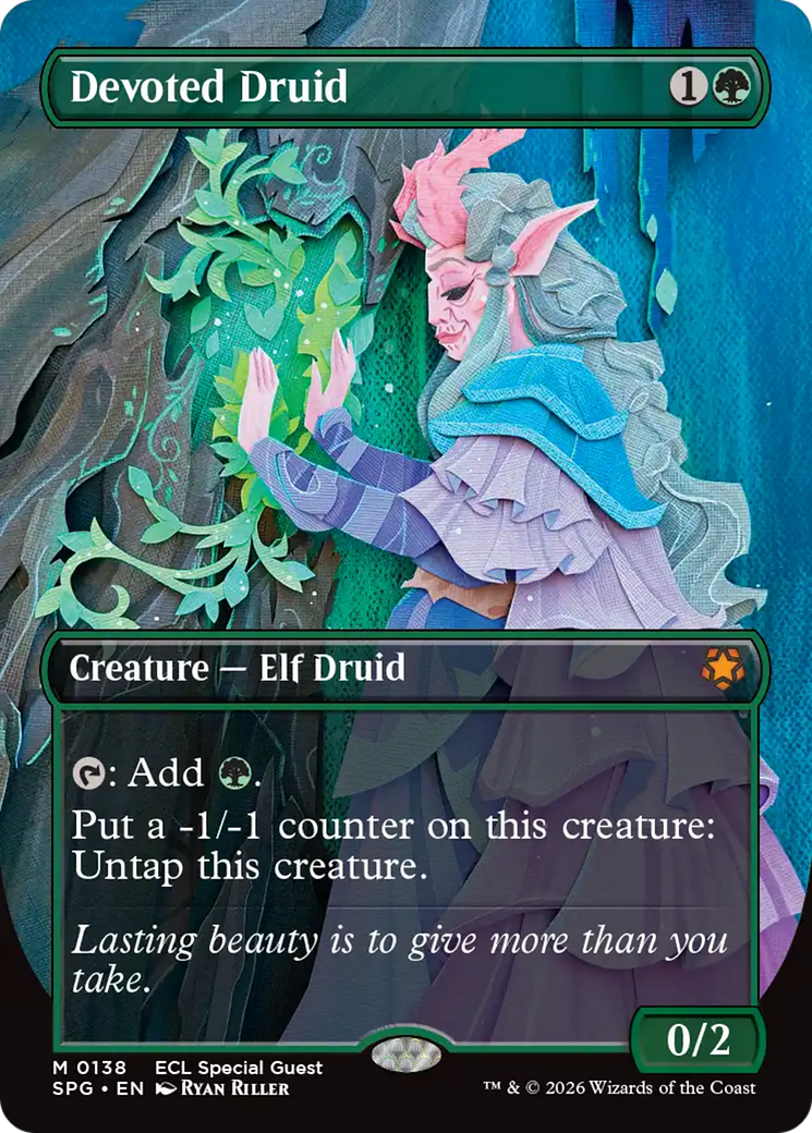 Devoted Druid (Borderless) [Lorwyn Eclipsed Special Guests]
