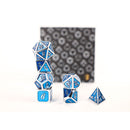 LPG Dice Set RPG - Metal Serif Blue/Silver