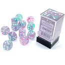 Chessex – Nebula Wisteria/White Luminary D6 Set of 12 (16mm)