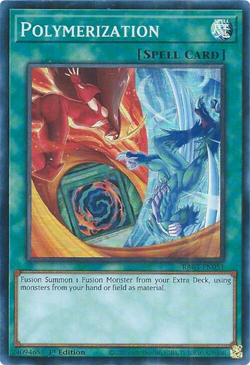 super polymerization yugioh card By discarding the required Fusion Materials from either side of the field and Special Summoning the Fusion Monster from your Extra Deck (treated as a Fusion Summon) Yugioh Super Polymerization RA03-EN053 Ultra
