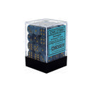 Chessex – Phantom 12mm d6 Teal/gold Dice Block (36 dice)