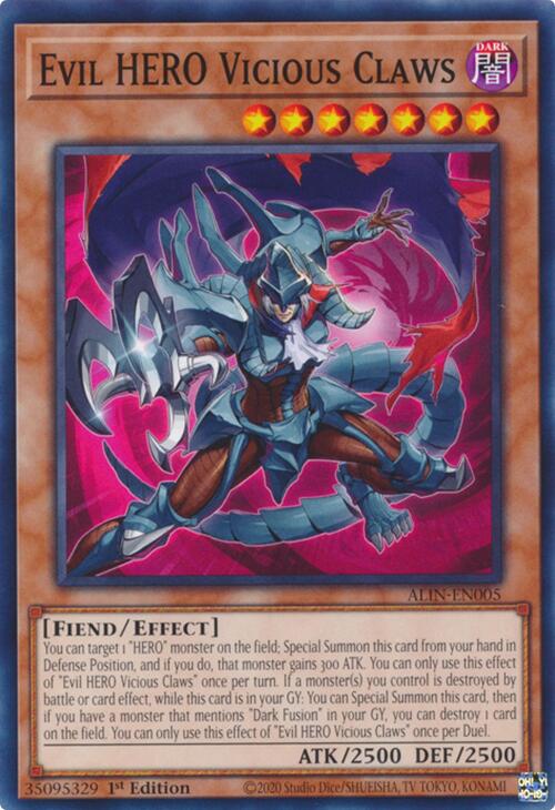 Evil HERO Vicious Claws [ALIN-EN005] Common