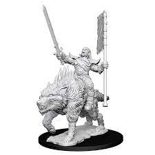 Pathfinder Deep Cuts Unpainted Miniatures Orc on Dire Wolf