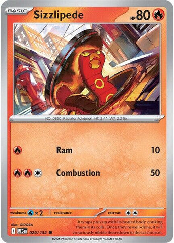 Sizzlipede (029/132) [Mega Evolution: Base Set]