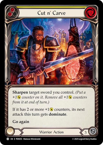 Cut N Carve (Yellow) (Rainbow Foil) [PEN055] (Compendium of Rathe)  Rainbow Foil