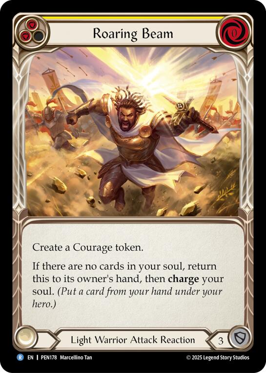 Roaring Beam (Yellow) (Rainbow Foil) [PEN178] (Compendium of Rathe)  Rainbow Foil
