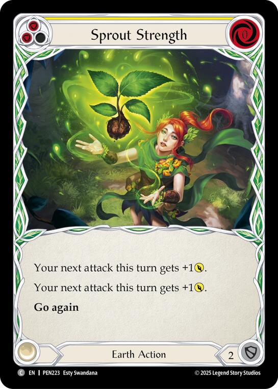 Sprout Strength (Yellow) (Rainbow Foil) [PEN223] (Compendium of Rathe)  Rainbow Foil