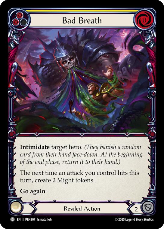 Bad Breath (Yellow) (Rainbow Foil) [PEN307] (Compendium of Rathe)  Rainbow Foil
