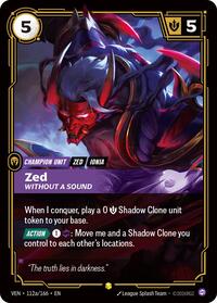 Zed, Without a Sound (Alternate Art) (112a/166) - Rare