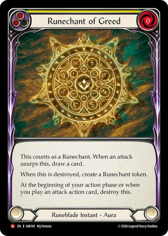 Runechant of Greed (Yellow) [IAR145] (Usurp the Shadow Throne)