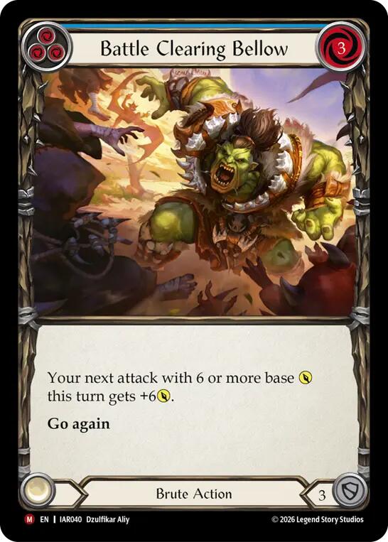Battle Clearing Bellow (Blue) [IAR040] (Usurp the Shadow Throne)  Rainbow Foil