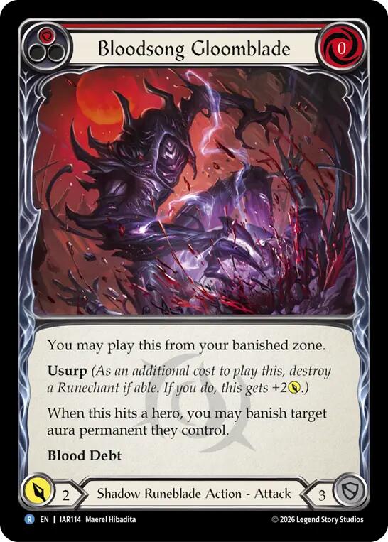 Bloodsong Gloomblade (Red) [IAR114] (Usurp the Shadow Throne)  Rainbow Foil