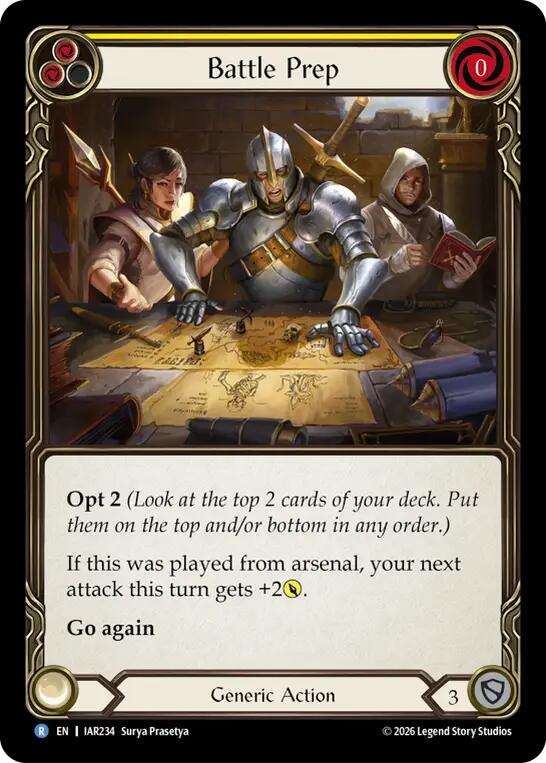 Battle Prep (Yellow) [IAR234] (Usurp the Shadow Throne)  Rainbow Foil