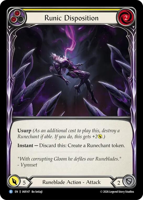 Runic Disposition (Yellow) [IAR147] (Usurp the Shadow Throne)  Rainbow Foil
