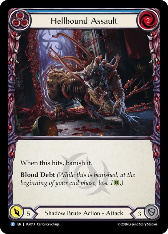 Hellbound Assault (Blue) [IAR013] (Usurp the Shadow Throne)  Rainbow Foil
