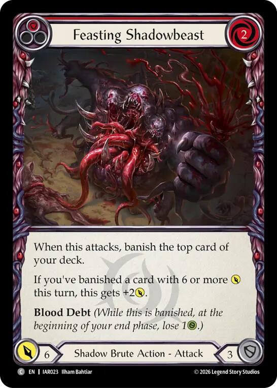 Feasting Shadowbeast (Red) [IAR023] (Usurp the Shadow Throne)  Rainbow Foil