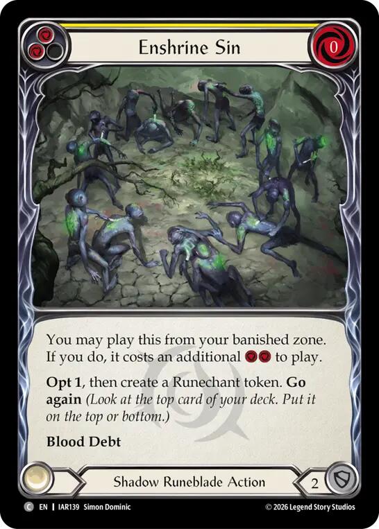 Enshrine Sin (Yellow) [IAR139] (Usurp the Shadow Throne)
