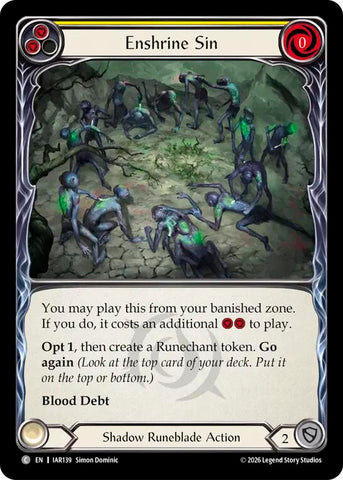 Enshrine Sin (Yellow) [IAR139] (Usurp the Shadow Throne)