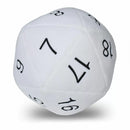 Jumbo D20 Dice Plush White and Black