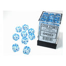 Chessex - Gemini 12mm d6(36 Dice) Borealis Icicle/Light Blue Luminary