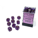 Chessex - Gemini 12mm d6(36 Dice) Borealis Royal Purple/Gold Luminary