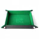 MDG – Fold Up Velvet Dice Tray w/ PU Leather Backing- Green