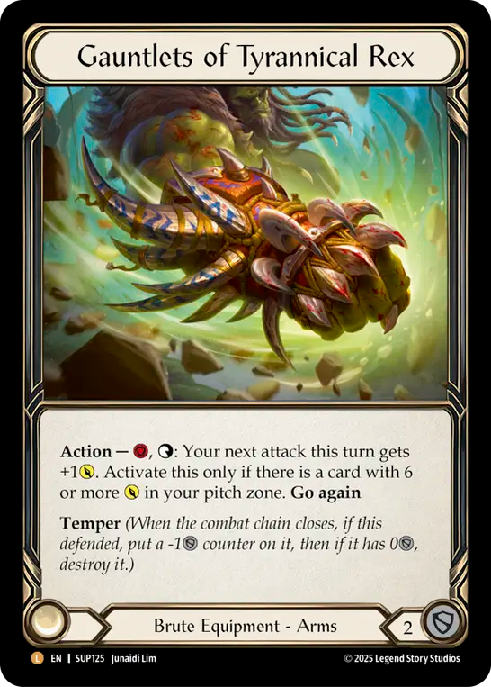 Gauntlets of Tyrannical Rex (Cold Foil) [SUP125] (Super Slam)  Cold Foil