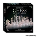 Deluxe Glass Chess Set & Book