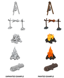 WizKids Deep Cuts Unpainted Miniatures - Camp Fire & Sitting Log