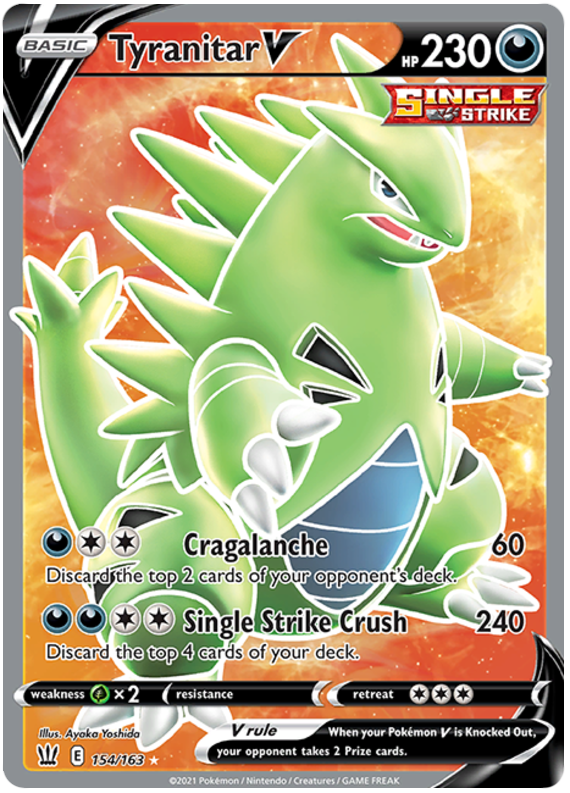 pokemon sword and shield battle styles card values Official TCG: & Booster Pack : Toys & Games and more Tyranitar V (154/163) [Sword &