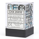 Chessex – Gemini 12mm d6 Steel-Teal/white Dice Block (36 dice)