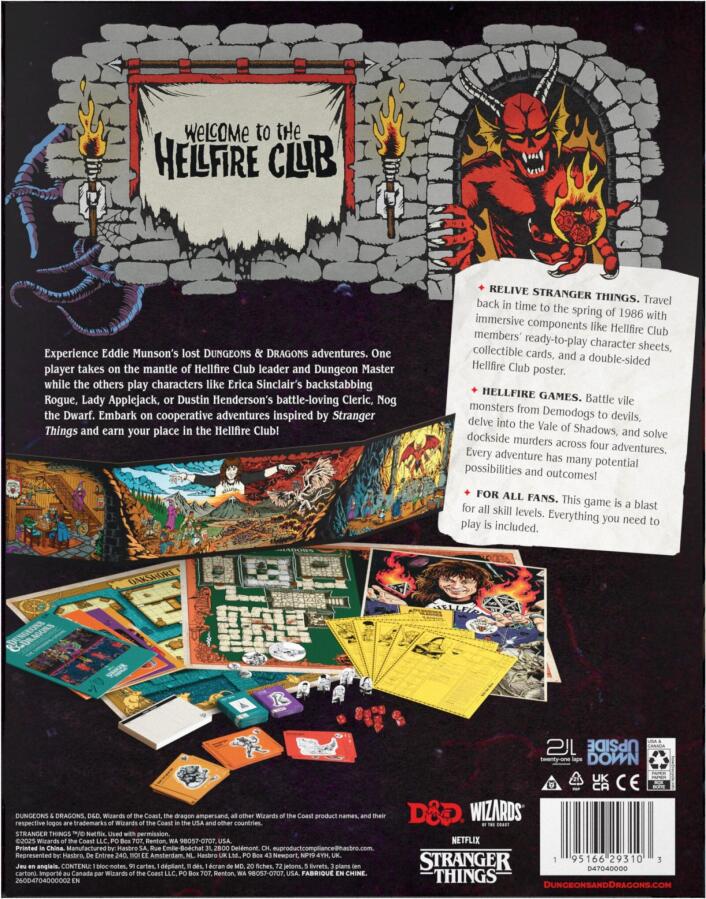 D&D Dungeons & Dragons Stranger Things Welcome to the Hellfire Club