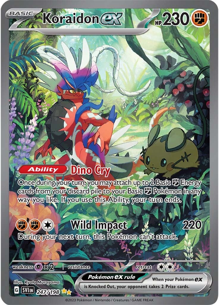 what pokemon set has 198 cards scarlet and violet Miraidon ex 244/198 Pokemon Scarlet & Violet Base Set SIR