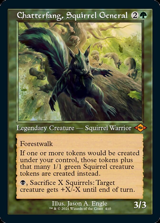 squirrel card mtg Champion by LatrinatheHun (Put the top card of your Attraction deck onto the battlefield.) Whenever Squirrel Squatters attacks Magic The Gathering Bloomburrow Commander