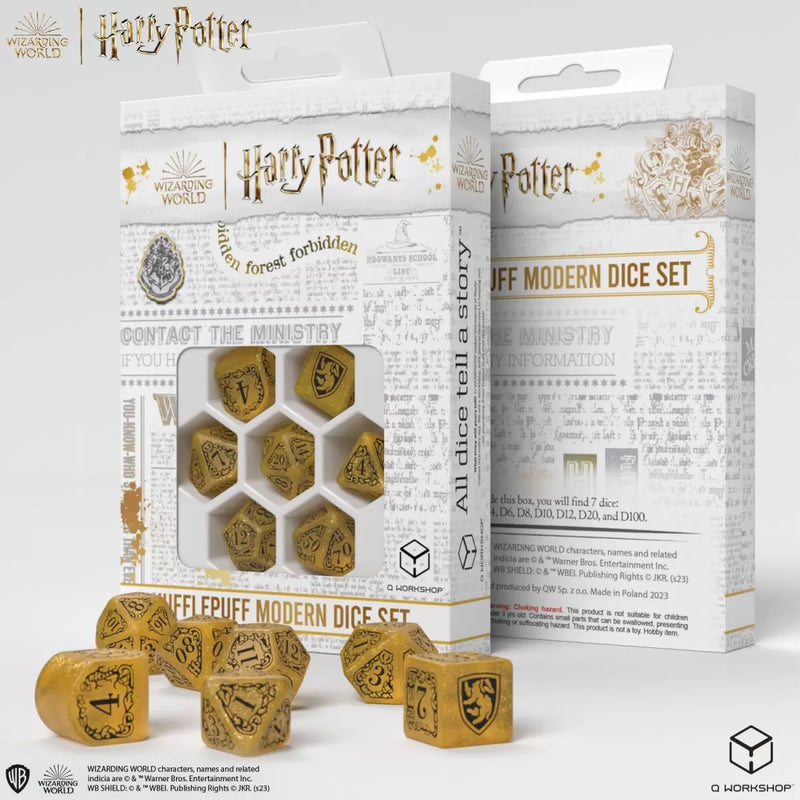 Q Workshop - Harry Potter Modern Dice Set - Hufflepuff - Yellow Dice