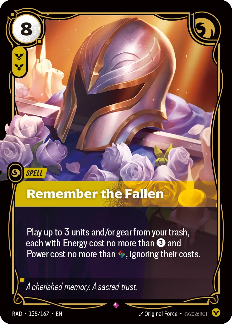 Remember the Fallen - Radiance 135/167