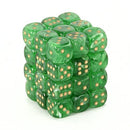 Chessex – Vortex 12mm d6 Green/gold Dice Block (36 dice)