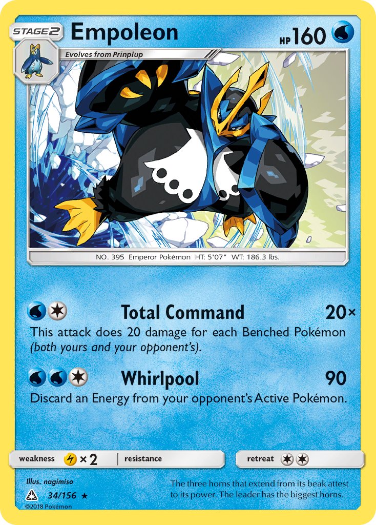 Empoleon (34/156) (Cracked Ice Holo) (Theme Deck Exclusive) [Sun & Moo
