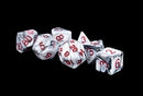 Acrylic Dice: Marble with Red Numbers