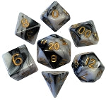 Acrylic Dice: Marble with Gold Numbers