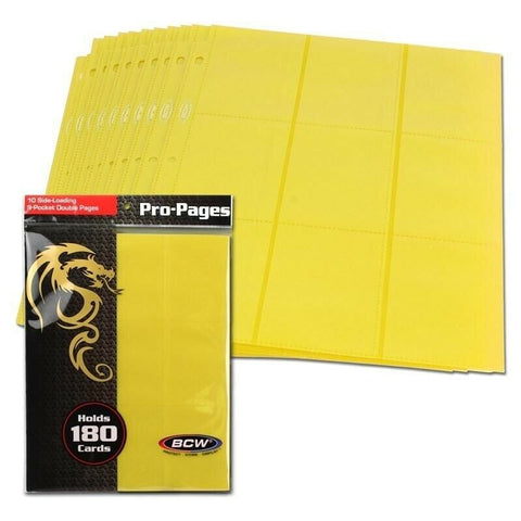 BCW 9-Pocket Page 10pk - Yellow