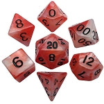 Acrylic Dice: Combo Attack. Red/White w/ Black 16mm Poly