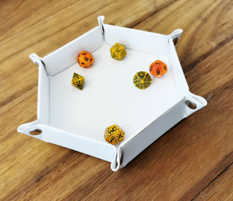 LPG Hex Foldable Dice Tray 8" White