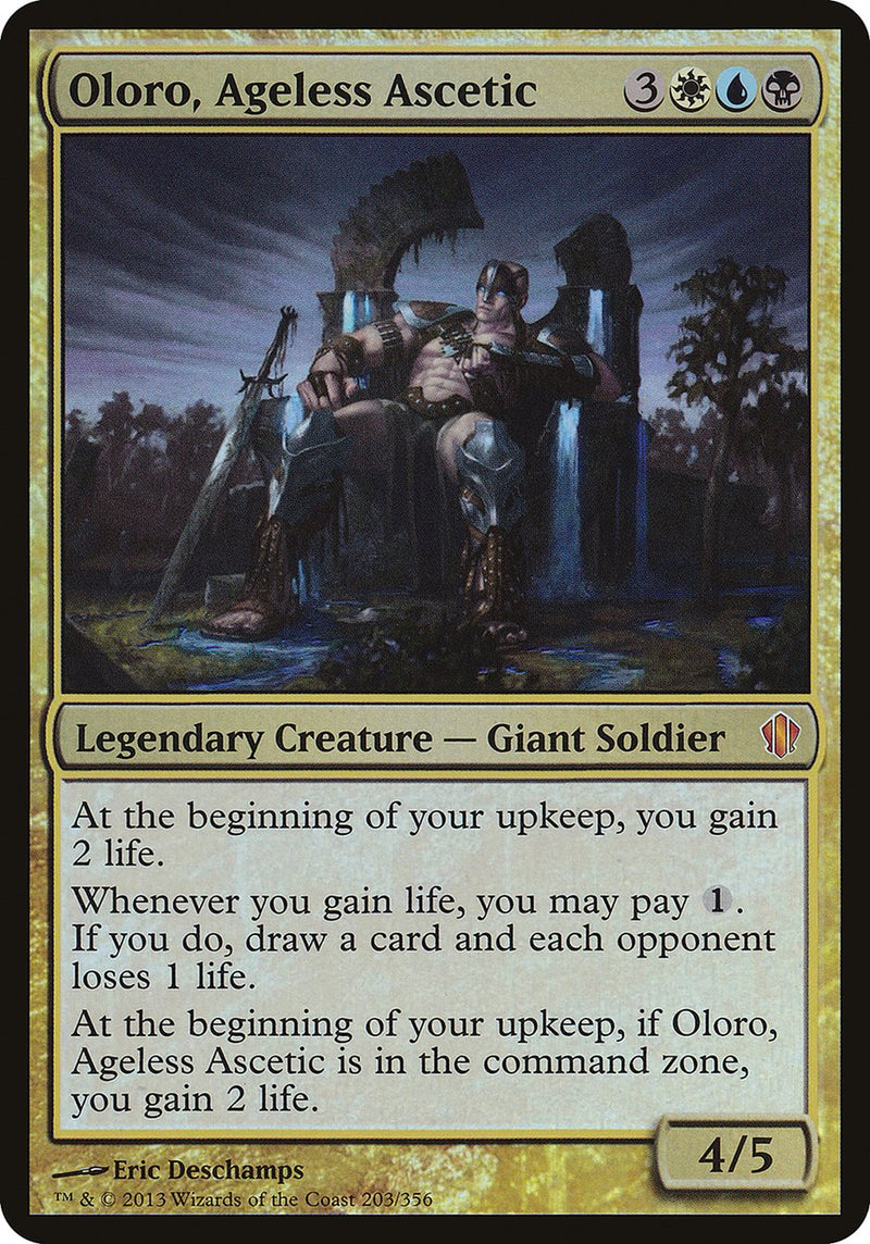 mtg oversized commander cards Oloro, Ageless Ascetic (Oversized) [Commander 2013 Oversized] Size and Zones:32