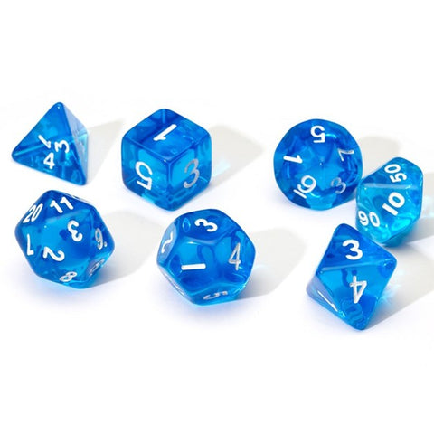 Dice Set - Translucent Blue Resin
