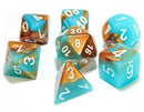 Chessex 7 Die Set - Gemini Copper-turquoise/white